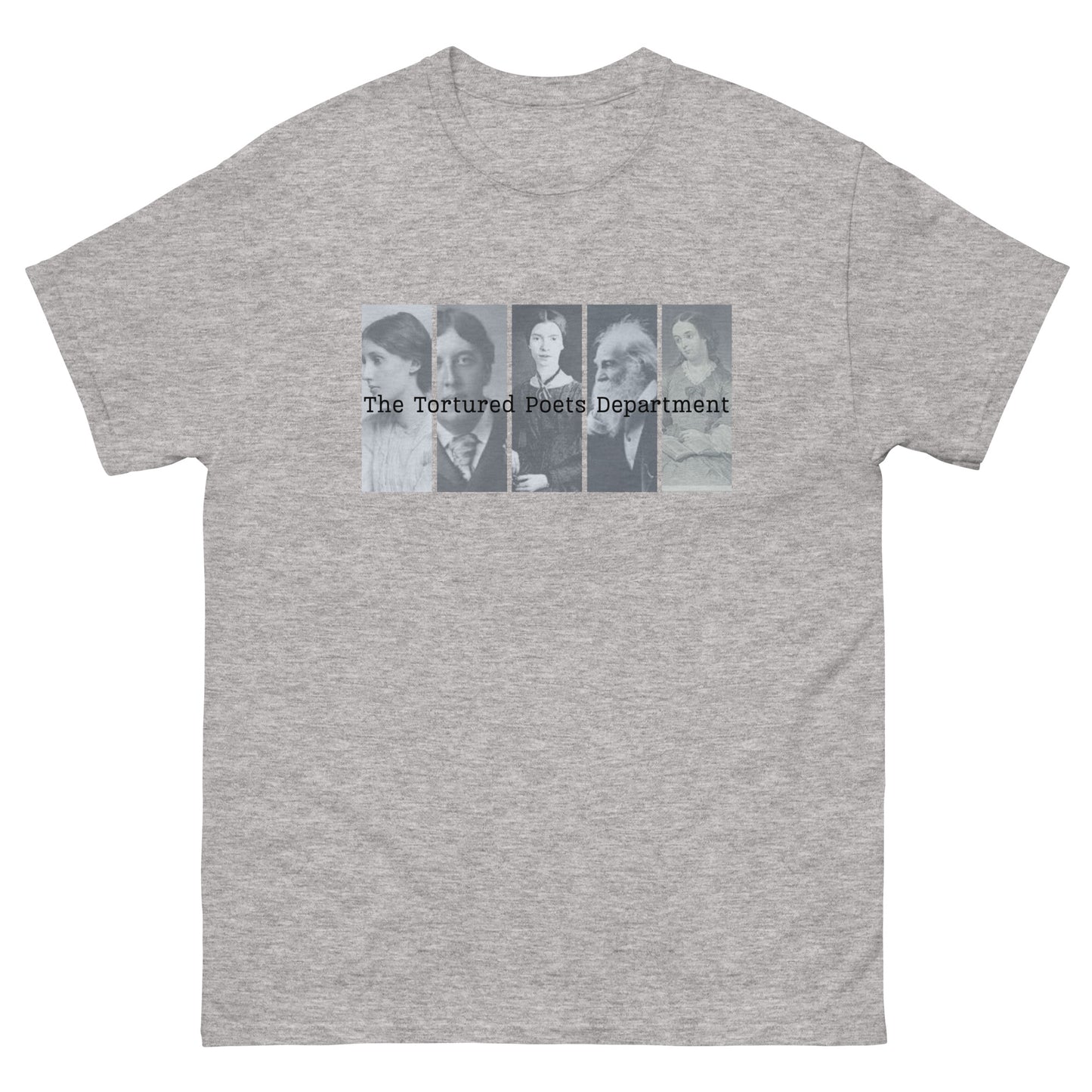Tortured Poets Department Shirt Feat OG Tortured Poets: Virginia Woolf, Oscar Wilde, Emily Dickinson, Walt Whitman, & Margaret Fuller