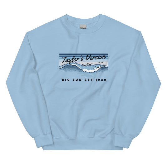 Actual Fan Made Merch: Crystal Skies Blue Edition -- 1989 Taylor's Version Big Sur Crewneck