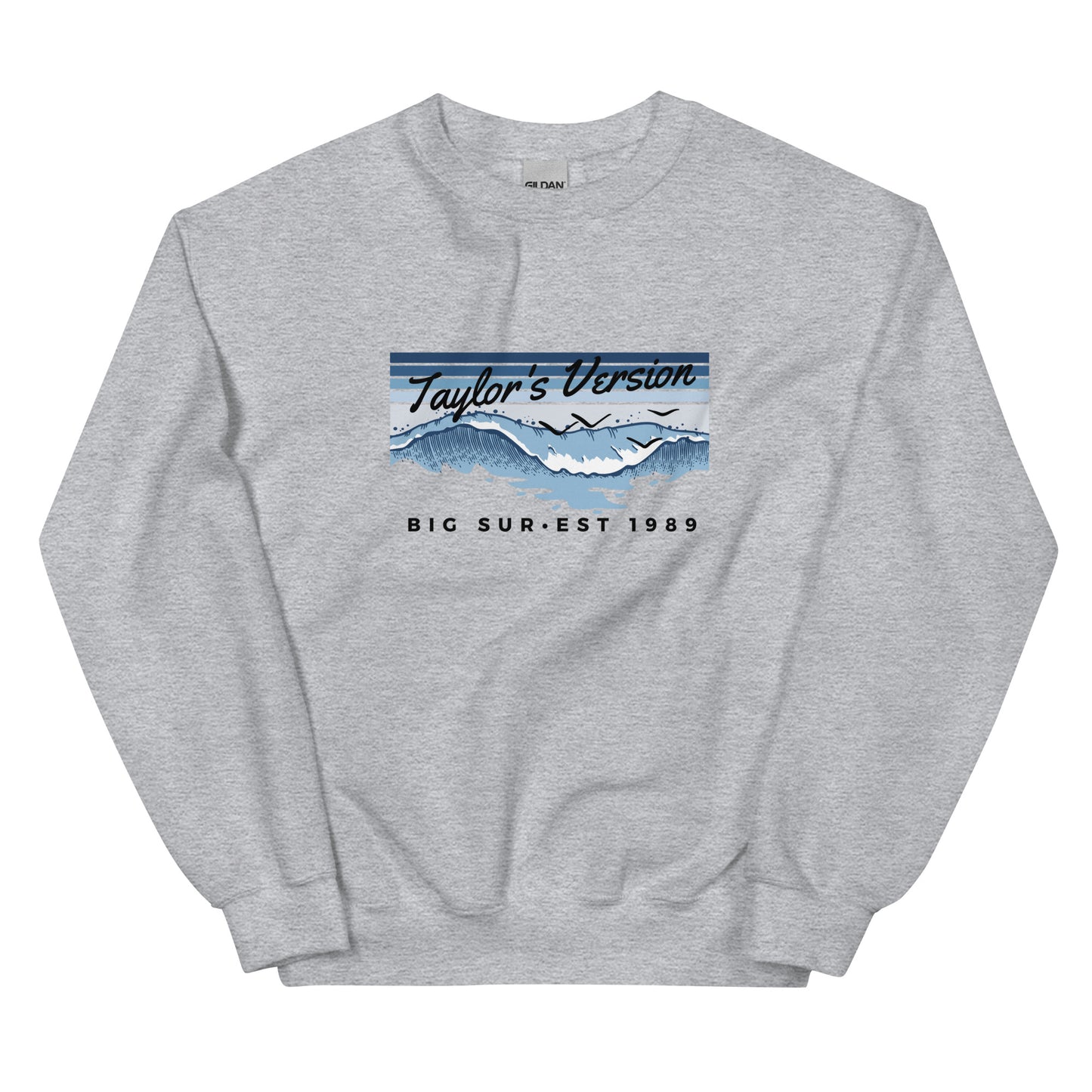 Actual Fan Made Merch: Crystal Skies Blue Edition -- 1989 Taylor's Version Big Sur Crewneck