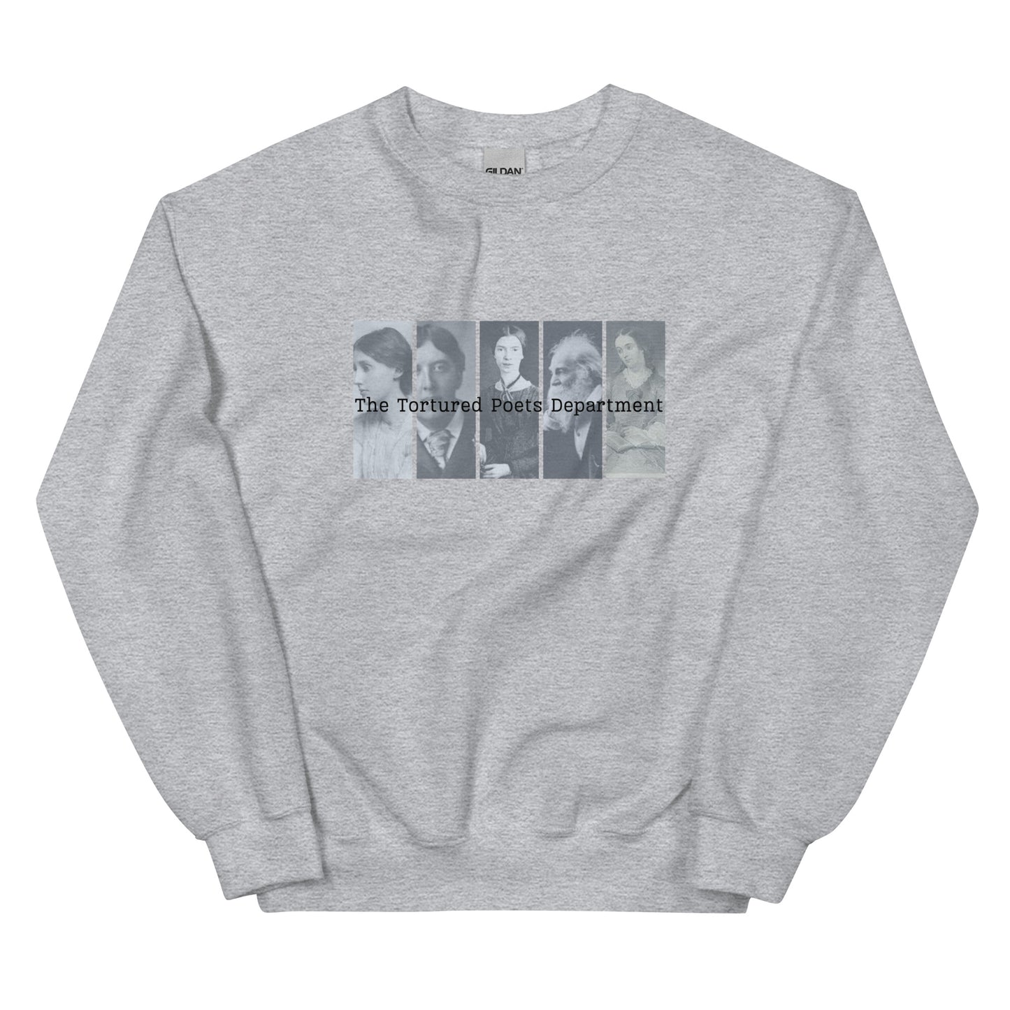 Tortured Poets Department Gilden Sweatshirt Feat OG Tortured Poets: Virginia Woolf, Oscar Wilde, Emily Dickinson, Walt Whitman, & Margaret Fuller Unisex Sweatshirt