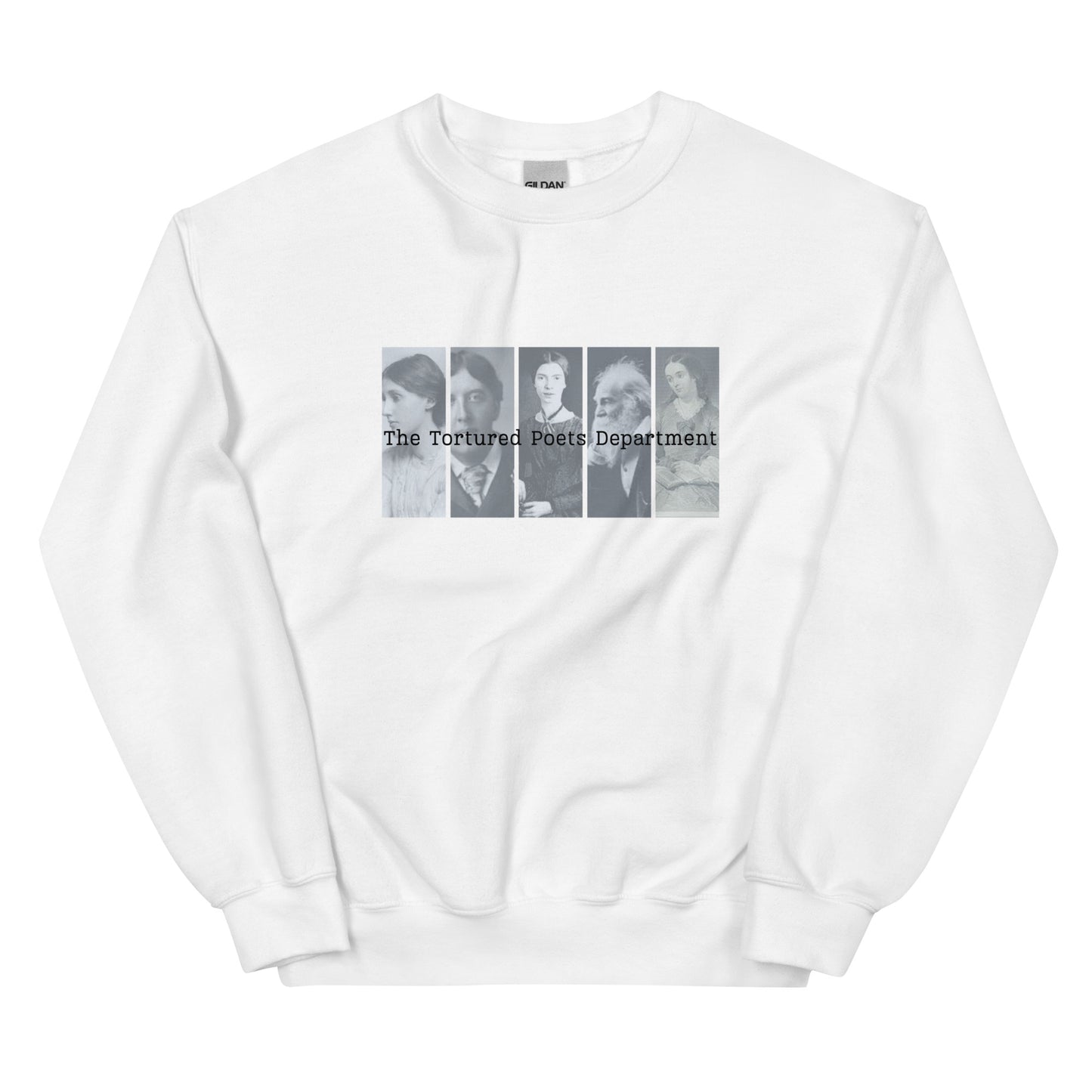 Tortured Poets Department Gilden Sweatshirt Feat OG Tortured Poets: Virginia Woolf, Oscar Wilde, Emily Dickinson, Walt Whitman, & Margaret Fuller Unisex Sweatshirt
