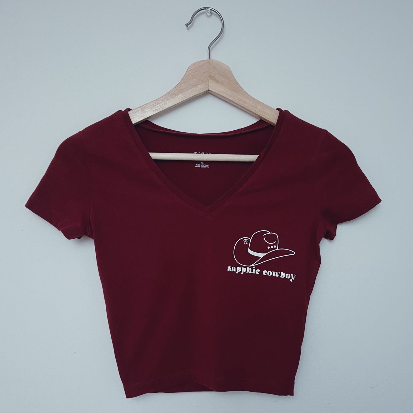 Sapphic Cowboy Red V Neck LAST CALL