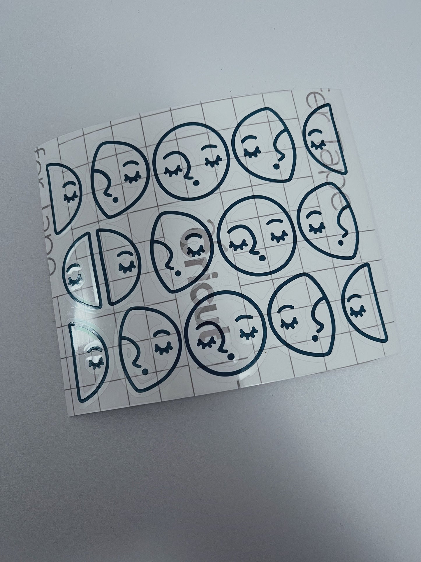 Forest Witch Moon Phases Permanent Vinyl Sticker Decal, Teal