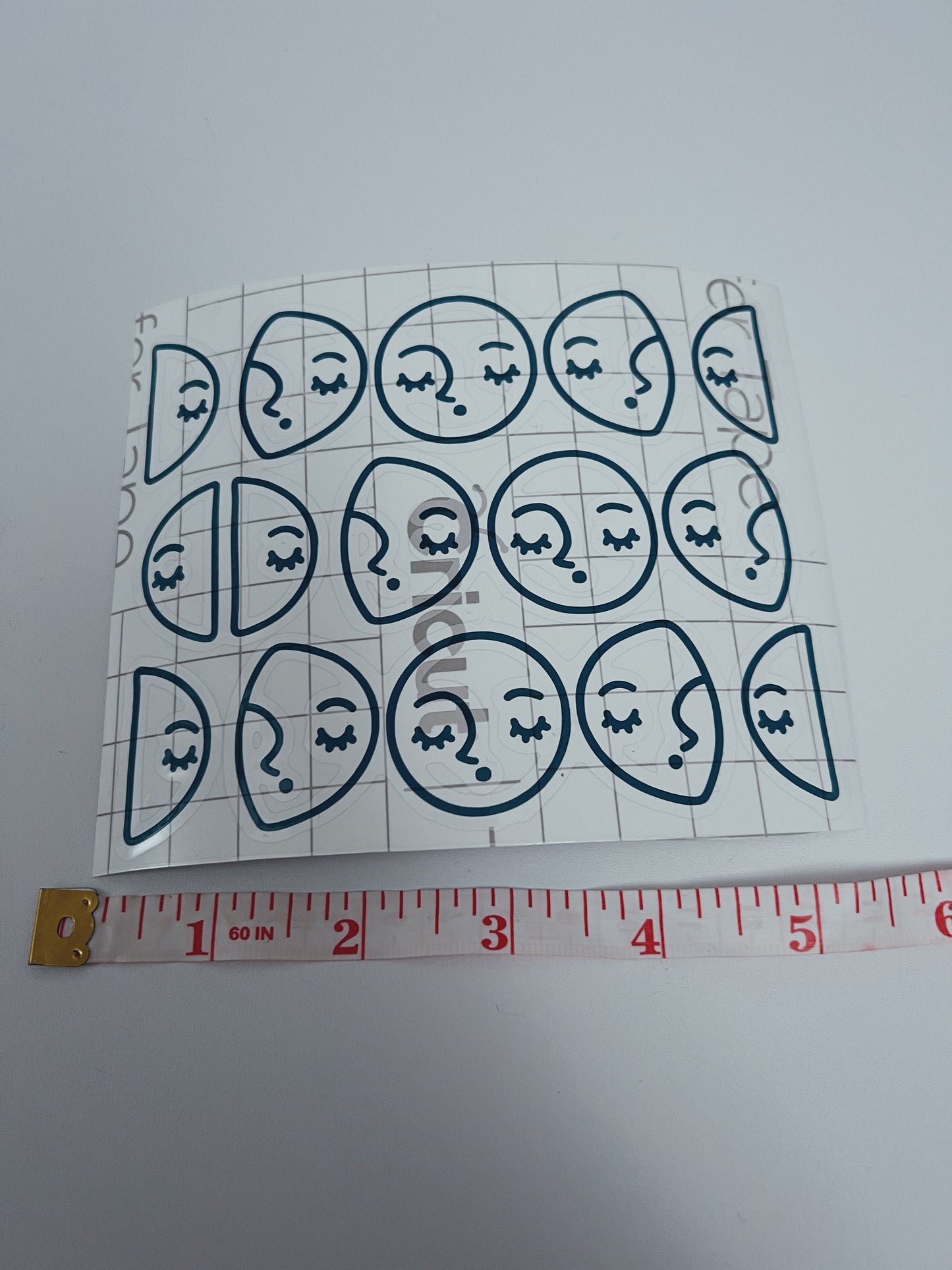 Forest Witch Moon Phases Permanent Vinyl Sticker Decal, Teal