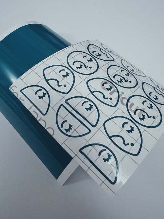 Forest Witch Moon Phases Permanent Vinyl Sticker Decal, Teal