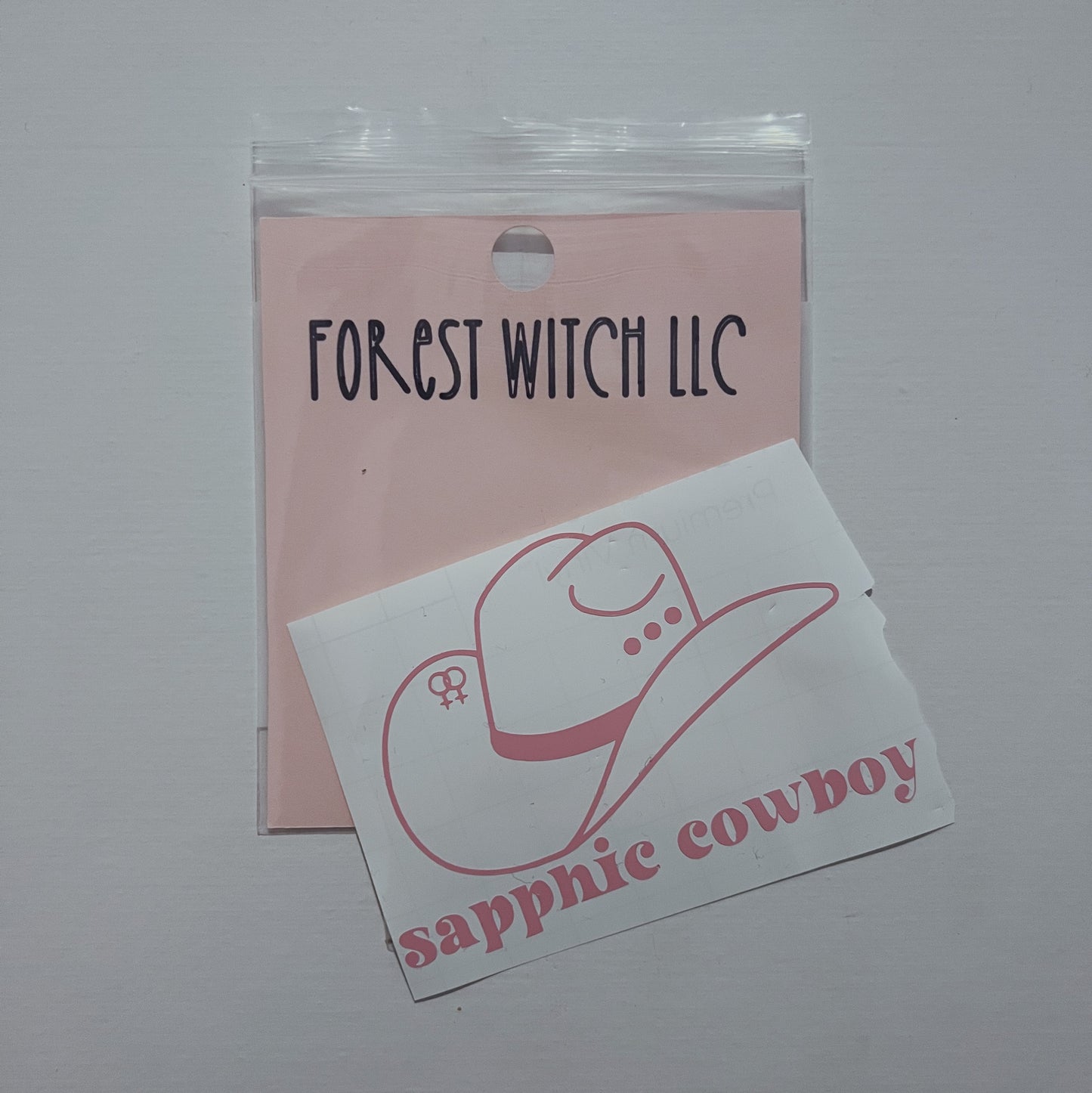 Vinyl/Permanent Sticker | Sapphic Cowboy® | Pink, Purple, Blue, Green, or White