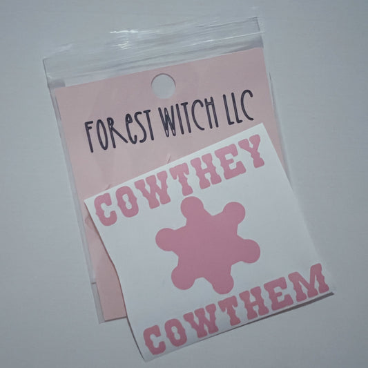 Vinyl/Permanent Sticker | Cowthey / Cowthem Sheriff Star | Sapphic Cowboy®
