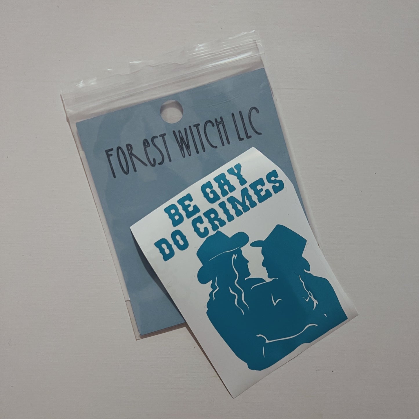 Vinyl/Permanent Sticker | Be Gay Do Crimes | Sapphic Cowboy®