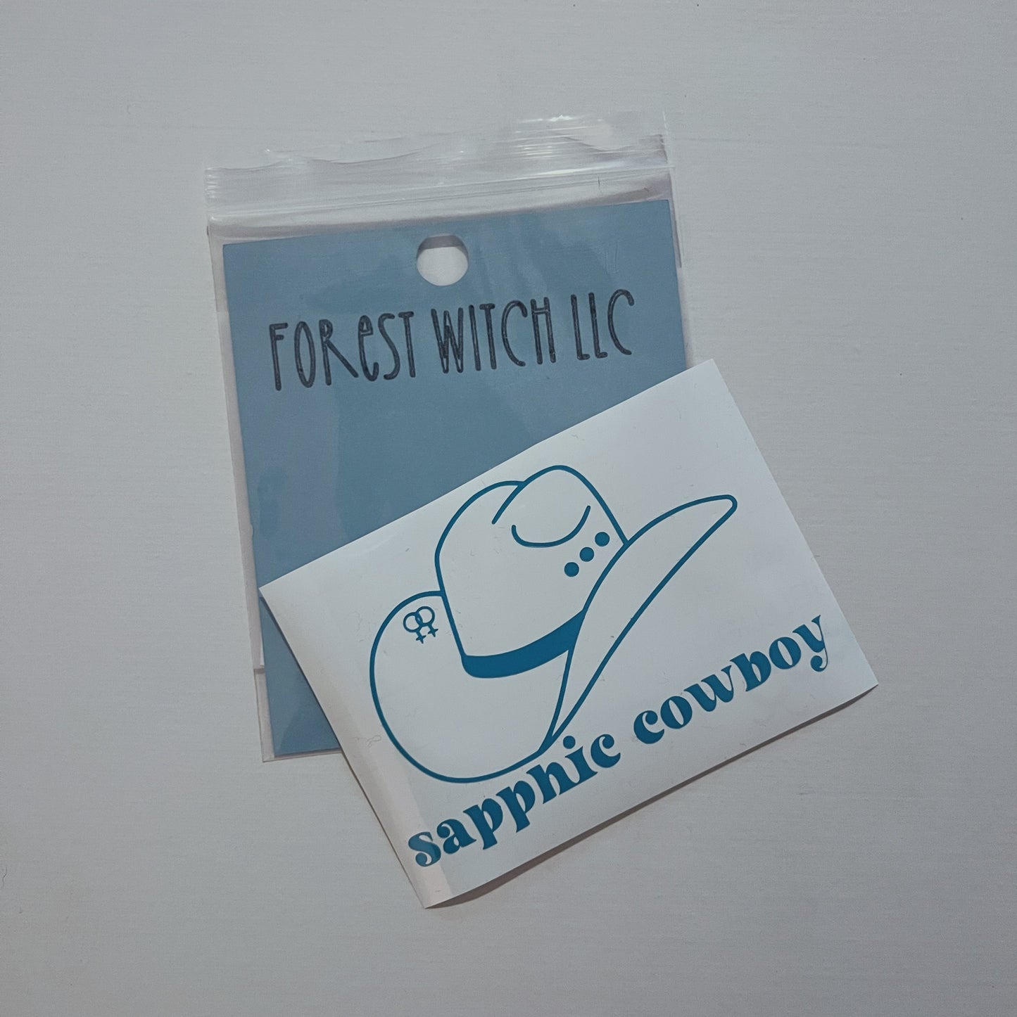 Vinyl/Permanent Sticker | Sapphic Cowboy® | Pink, Purple, Blue, Green, or White