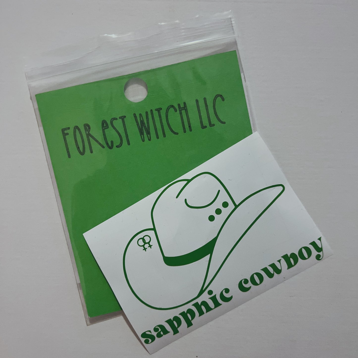 Vinyl/Permanent Sticker | Sapphic Cowboy® | Pink, Purple, Blue, Green, or White