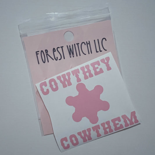 Cowthey / Cowthem Sheriff Star Sapphic Cowboy Permanent Vinyl’s Sticker