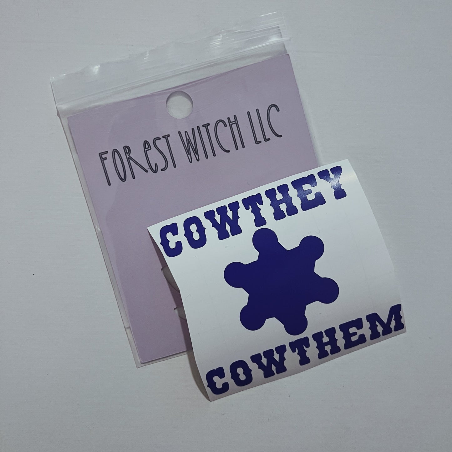 Cowthey / Cowthem Sheriff Star Sapphic Cowboy Permanent Vinyl’s Sticker